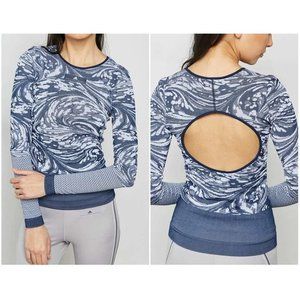 ADIDAS STELLA MCCARTNEY CF4133 YOGA SEAMLESS TEE Collegiate Navy / White ( XS  )